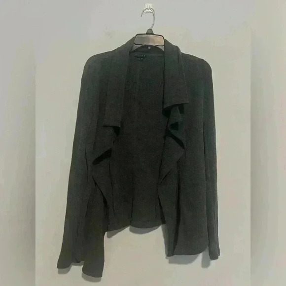 Theory Gray Open Front Cardigan Long Sweater Womens Size M - Picture 1 of 5